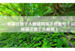 163 邮箱注册个人邮箱网易手机账号「163 邮箱注册个人邮箱」