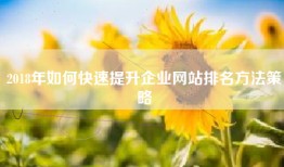 2018年如何快速提升企业网站排名方法策略