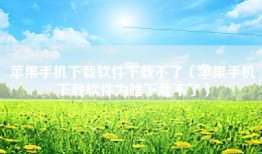 苹果手机下载软件下载不了（苹果手机下载软件为啥下载不了）