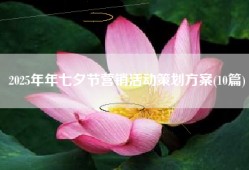 2025年年七夕节营销活动策划方案(10篇)