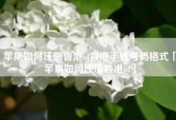 苹果如何注册香港id香港手机号码格式「苹果如何注册香港id」