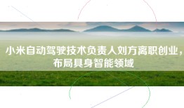 小米自动驾驶技术负责人刘方离职创业，布局具身智能领域