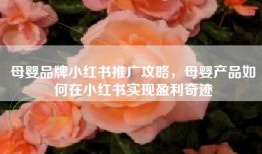 母婴品牌小红书推广攻略，母婴产品如何在小红书实现盈利奇迹