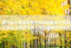 黄牛挂号发帖效果好的网站提供代发帖子平台【咨询了解】全方位内容合作代发代写