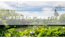 16岁少女被害荒野，死前说了4个字