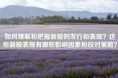 如何理解和把握新股的发行和表现？这些新股表现有哪些影响因素和应对策略？