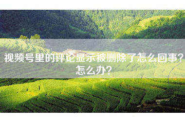 视频号里的评论显示被删除了怎么回事？怎么办？