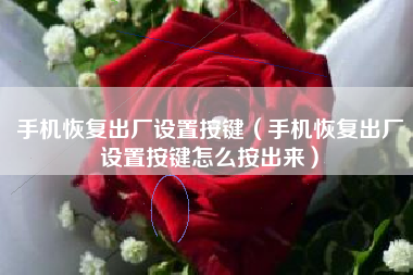 手机恢复出厂设置按键（手机恢复出厂设置按键怎么按出来）