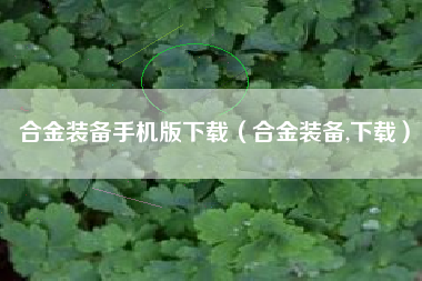合金装备手机版下载（合金装备,下载）