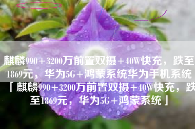 麒麟990+3200万前置双摄+40W快充，跌至1869元，华为5G+鸿蒙系统华为手机系统「麒麟990+3200万前置双摄+40W快充，跌至1869元，华为5G+鸿蒙系统」